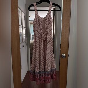 Beachlunchlounge Patchwork summer boho rayon peasant dress size 6